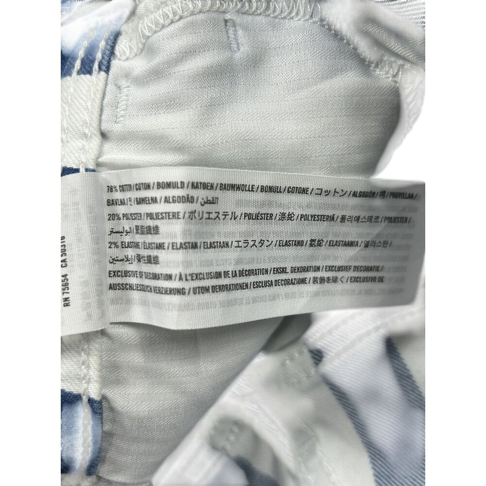 Hollister High-Rise Mom Shorts 3" Blue & White Striped W24 Cotton Blend - Picture 9 of 9